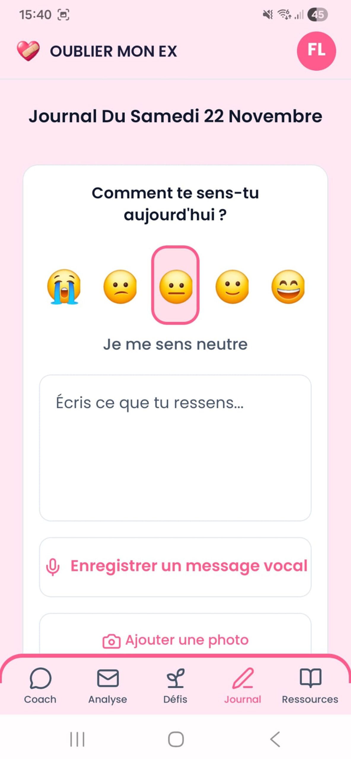 Journal Oublier Mon Ex